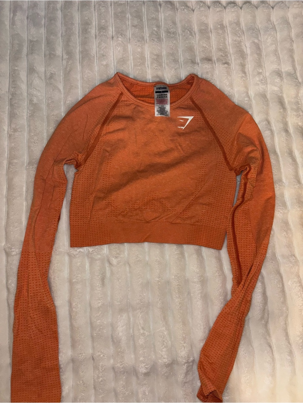 Gymshark Orange Seamless Long-Sleeve Crop Top